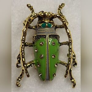 New Vintage-style Longhorn Beetle Brooch / Pin